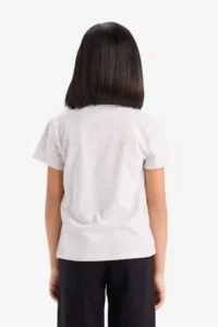 DeFacto Crew Neck Printed Short Sleeve T-Shirt Girl - Image 8