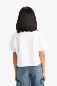 DeFacto Crew Neck Printed Short Sleeve T-Shirt Girl - Image 6