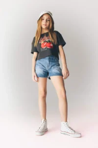 DeFacto Crew Neck Printed Short Sleeve T-Shirt Girls - Image 2