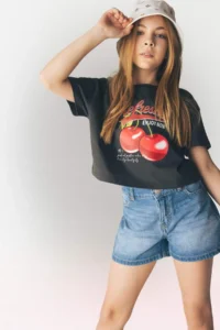 DeFacto Crew Neck Printed Short Sleeve T-Shirt Girls - Image 3