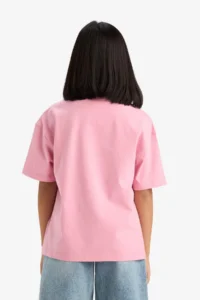 DeFacto Oversize Wide Fit Crew Neck Printed Short Sleeve T-Shirt Girl Child - Image 6
