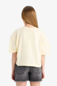 DeFacto Boxy Fit Crew Neck Printed Short Sleeve T-Shirt Girls - Image 6