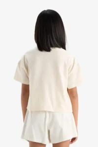 DeFacto Crew Neck Printed Short Sleeve T-Shirt Girls - Image 6