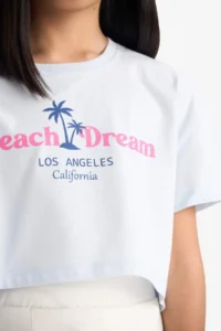 DeFacto Crop Crew Neck Printed Short Sleeve T-Shirt Girls - Image 4