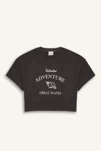 DeFacto Crop Crew Neck Printed Short Sleeve T-Shirt Girls - Image 6