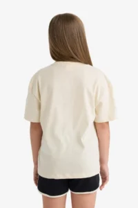 DeFacto Relax Fit Printed Crew Neck Short Sleeve T-Shirt Girls - Image 8