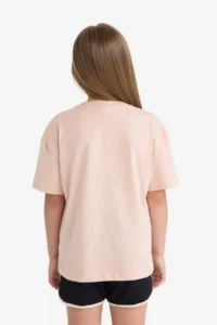 DeFacto Relax Fit Palm Tree Printed Crew Neck Short Sleeve T-Shirt for Girls - Image 7