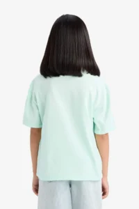 DeFacto Relax Fit Crew Neck Printed Short Sleeve T-Shirt Girls - Image 6