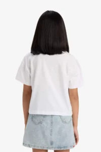 DeFacto Boxy Fit Crew Neck Printed Short Sleeve T-Shirt Girl Child - Image 6