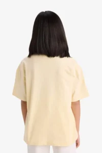 DeFacto Oversize Wide Fit Crew Neck Printed Short Sleeve T-Shirt Girl Child - Image 6