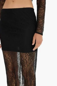 DeFacto Slim Fit Slim Fit Lined Midi Lace Skirt - Image 5