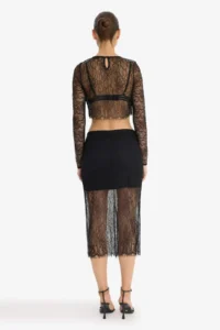 DeFacto Slim Fit Slim Fit Lined Midi Lace Skirt - Image 6