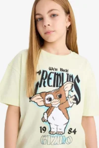 DeFacto Gremlins Oversize Wide Fit Crew Neck Short Sleeve T-Shirt Girls - Image 4