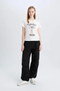 DeFacto 100% Cotton Regular Fit Printed T-Shirt - Image 2