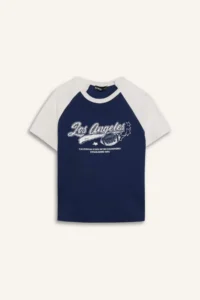 DeFacto Fitted Crew Neck Printed Ribbed Camisole Short Sleeve T-Shirt - Image 7