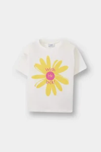 DeFacto Crew Neck Printed Short Sleeve T-Shirt for Baby Girl