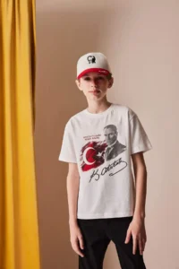 DeFacto Crew Neck Ataturk Printed Short Sleeve T-Shirt Boy