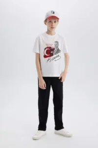 DeFacto Crew Neck Ataturk Printed Short Sleeve T-Shirt Boy - Image 5