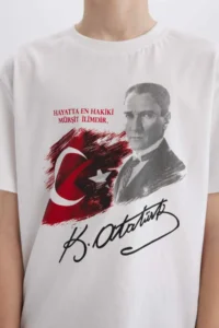 DeFacto Crew Neck Ataturk Printed Short Sleeve T-Shirt Boy - Image 8