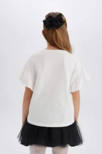 DeFacto Crew Neck Printed Short Sleeve T-Shirt Girls - Image 6