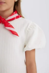 DeFacto Crew Neck Ribbed Camisole Short Sleeve T-Shirt Girls - Image 8
