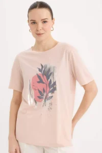 DeFacto Regular Fit Crew Neck Printed Short Sleeve T-Shirt