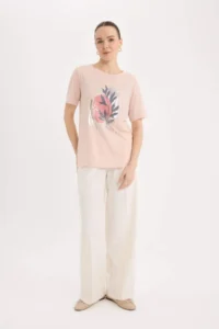 DeFacto Regular Fit Crew Neck Printed Short Sleeve T-Shirt - Image 2