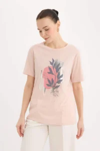 DeFacto Regular Fit Crew Neck Printed Short Sleeve T-Shirt - Image 3
