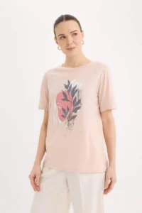 DeFacto Regular Fit Crew Neck Printed Short Sleeve T-Shirt - Image 4