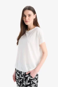 DeFacto Regular Fit Crew Neck Basic Plain Short Sleeve T-Shirt - Image 3