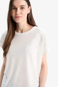 DeFacto Regular Fit Crew Neck Basic Plain Short Sleeve T-Shirt - Image 4