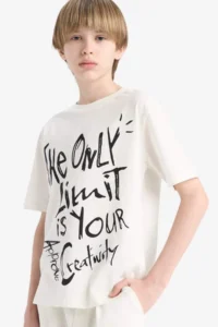 DeFacto Crew Neck Printed Short Sleeve T-Shirt Boy