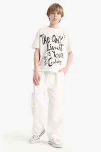 DeFacto Crew Neck Printed Short Sleeve T-Shirt Boy - Image 2