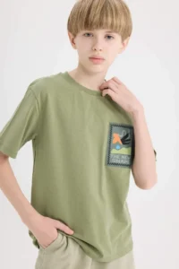 DeFacto Crew Neck Embroidered Short Sleeve T-Shirt Boy