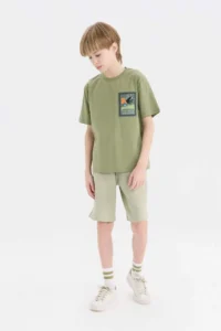 DeFacto Crew Neck Embroidered Short Sleeve T-Shirt Boy - Image 2