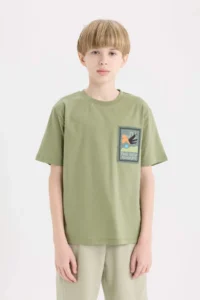 DeFacto Crew Neck Embroidered Short Sleeve T-Shirt Boy - Image 3
