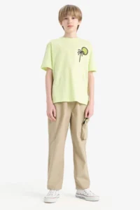 DeFacto Crew Neck Back Printed Short Sleeve T-Shirt Boy - Image 2