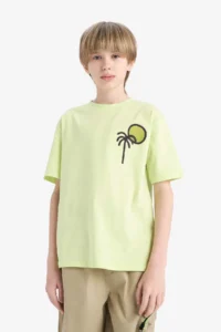 DeFacto Crew Neck Back Printed Short Sleeve T-Shirt Boy - Image 4
