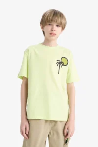 DeFacto Crew Neck Back Printed Short Sleeve T-Shirt Boy - Image 5