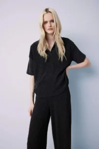 DeFacto Relax Fit Basic Plain Wrapped Short Sleeve T-Shirt - Image 2