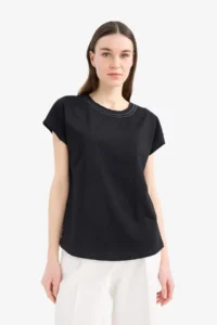 DeFacto 100% Cotton Basic Flared T-Shirt - Image 3