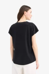 DeFacto 100% Cotton Basic Flared T-Shirt - Image 5