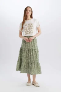 DeFacto Regular Fit Crew Neck Floral Short Sleeve T-Shirt - Image 2