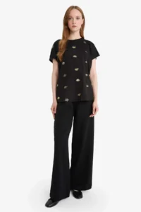 DeFacto Regular Fit Crew Neck Patterned Short Sleeve T-Shirt - Image 2