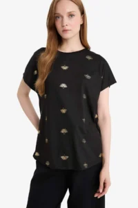 DeFacto Regular Fit Crew Neck Patterned Short Sleeve T-Shirt - Image 3
