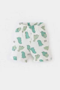 DeFacto 100% Cotton Dinosaur Printed Elastic Waist Pajama Set for Baby Boy - Image 2