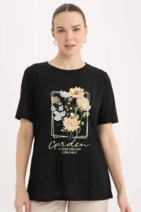 DeFacto Regular Fit Crew Neck Printed Short Sleeve T-Shirt