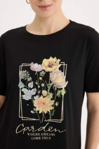 DeFacto Regular Fit Crew Neck Printed Short Sleeve T-Shirt - Image 5