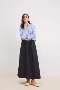DeFacto A Cut Waist Elastic Parachute Fabric Maxi Hijab Skirt
