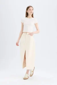 DeFacto Long Fit Jeans LONG Size Skirt - Image 3